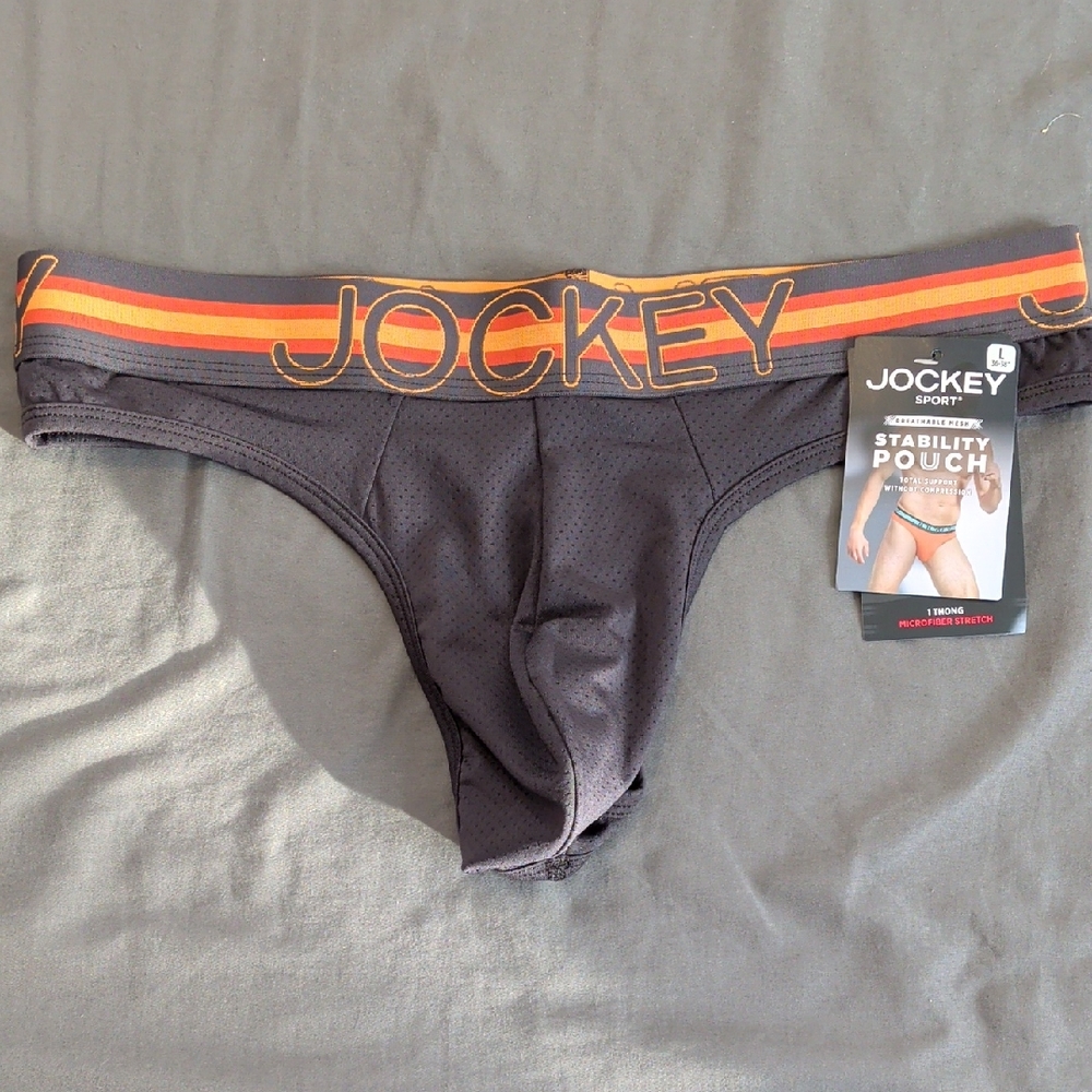 Jockey Sport® Stability Pouch Microfiber Thong - Size L (36"-38")